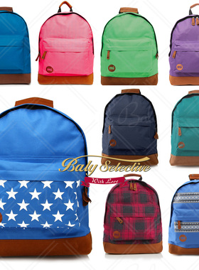 2023新品英国潮牌Mi Pac经典纯色帆布苏格兰格子双肩背包正版现货