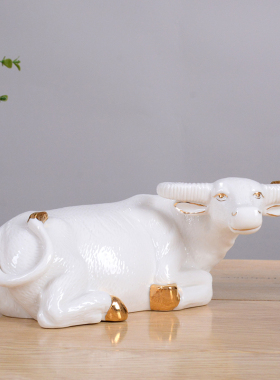 德化白瓷扭转乾坤办公室家居摆设