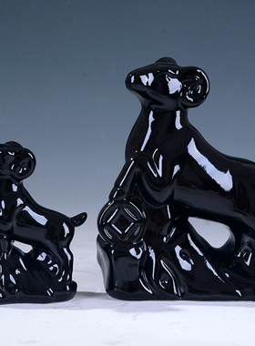 大小号黑色风水雕塑12生肖工艺品