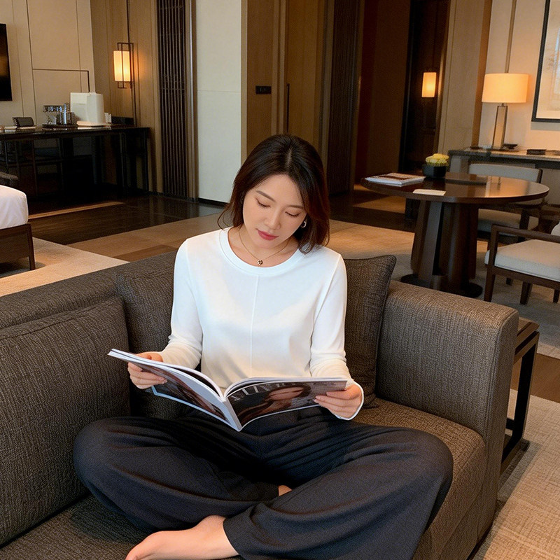 小包菜纯棉白色长袖t恤女宽松圆领基础款打底衫简约内搭上衣,女装/女士精品,大码内搭,淘宝优惠券,粉丝福利购,淘宝优惠卷