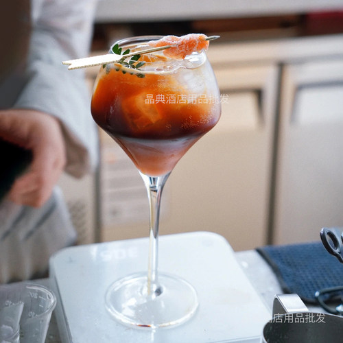 水晶玻璃红酒杯高脚杯绽放葡萄酒杯气泡酒杯特调饮料杯饮品咖啡杯