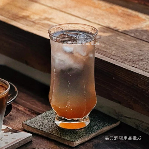 复古简约小众设计八棱玻璃杯冰美式拿铁咖啡杯鸡尾酒果汁杯冷饮杯