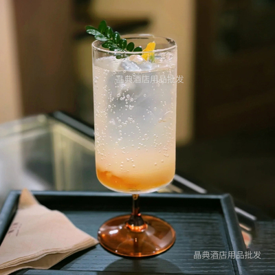 琥珀风网红果汁杯玻璃杯奶茶杯饮品杯饮料杯鸡尾酒杯果茶杯子家用