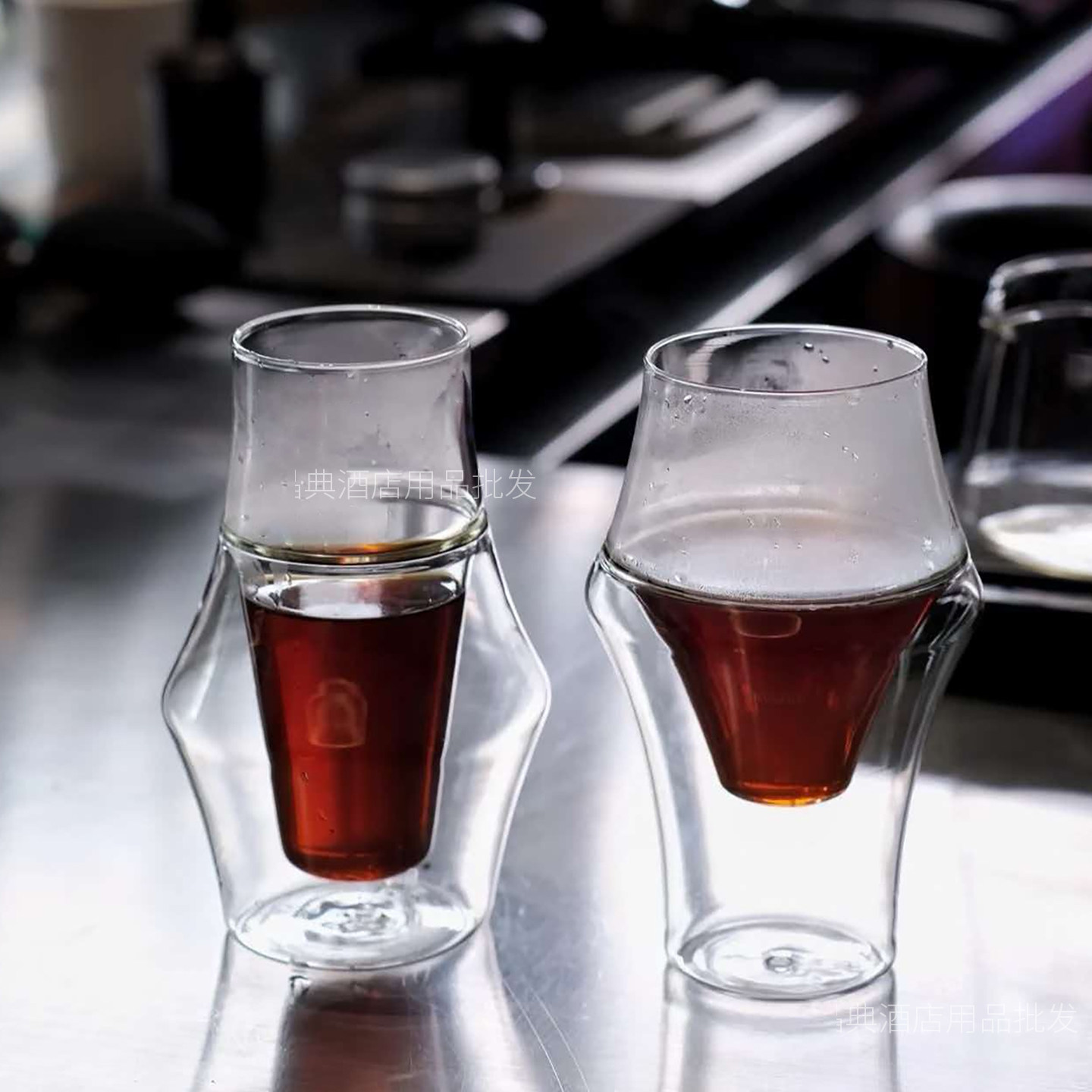 手冲咖啡杯双层高硼硅耐热玻璃杯日式高颜值冷萃杯冰美式咖啡杯子