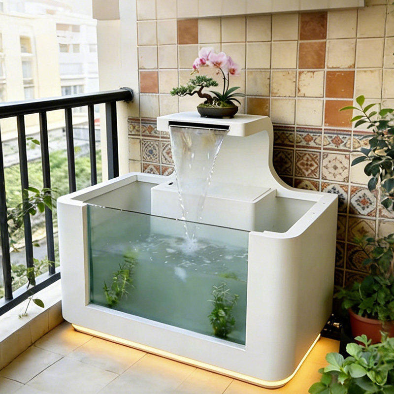 不锈钢成品一体室内外流水鱼池