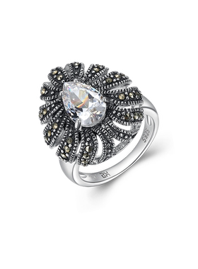 瑞红女纯银民族风复古戒指