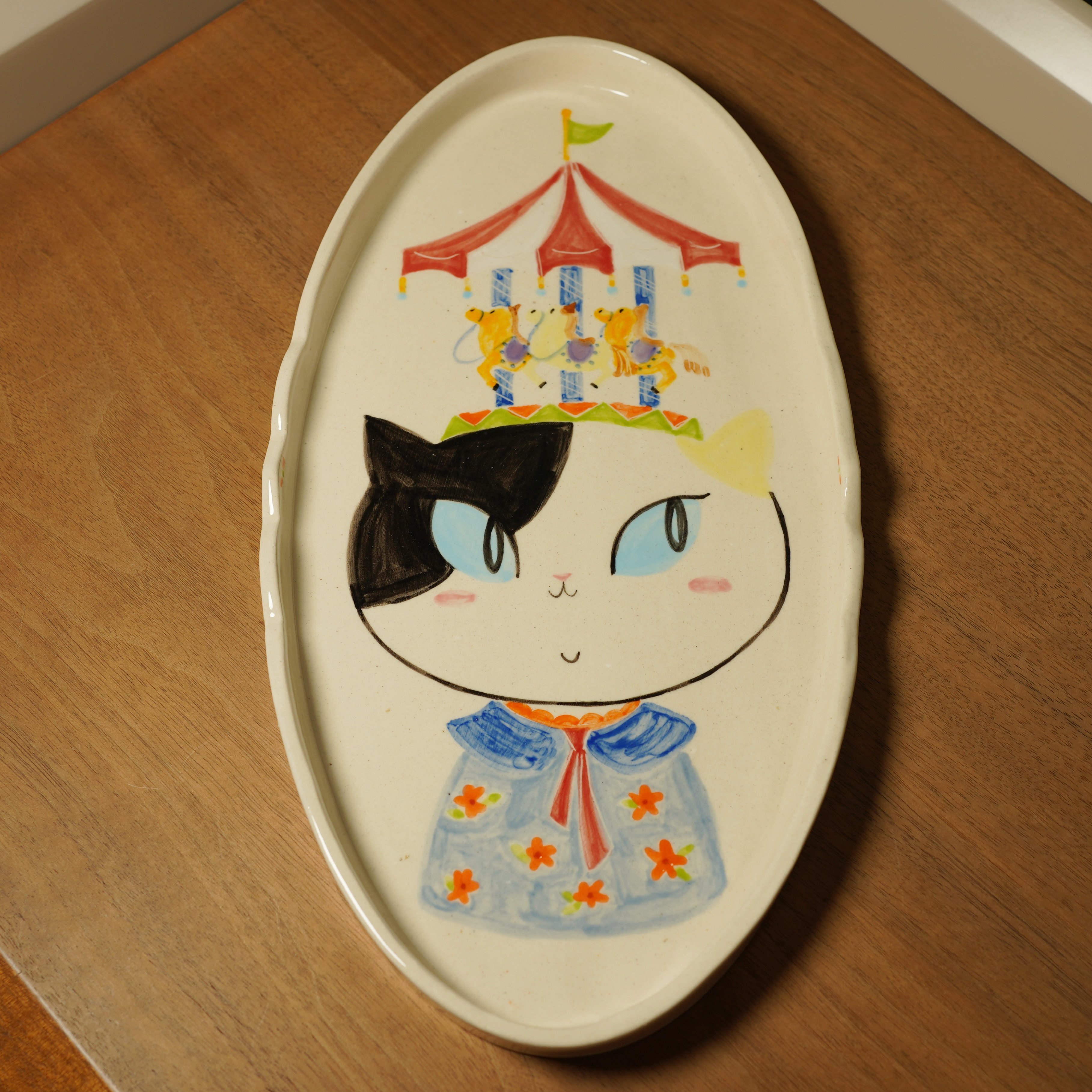 零星库存清仓MeowMoon猫猫月亮手捏椭圆喵盘景德镇原创手工作家器,餐饮具,家用瓷器,淘宝优惠券,粉丝福利购,淘宝优惠卷