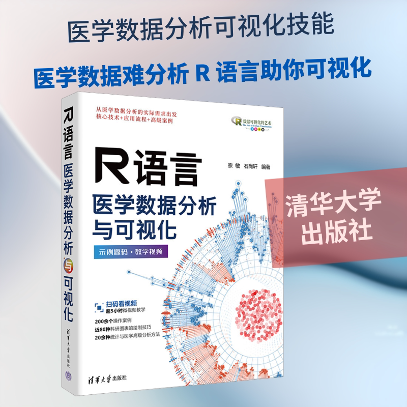R语言医学数据分析与可视化 宗敏,石尚轩 编著 编 程序设计（新）生活 新华书店正版图书籍 清华大学出版社图片