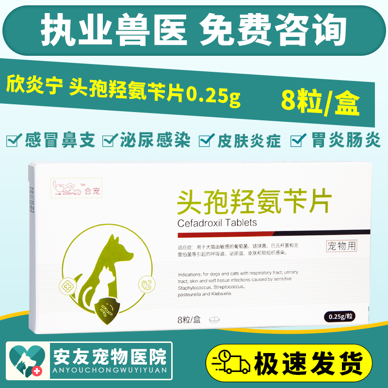 合宠皮肤病咳嗽消炎药