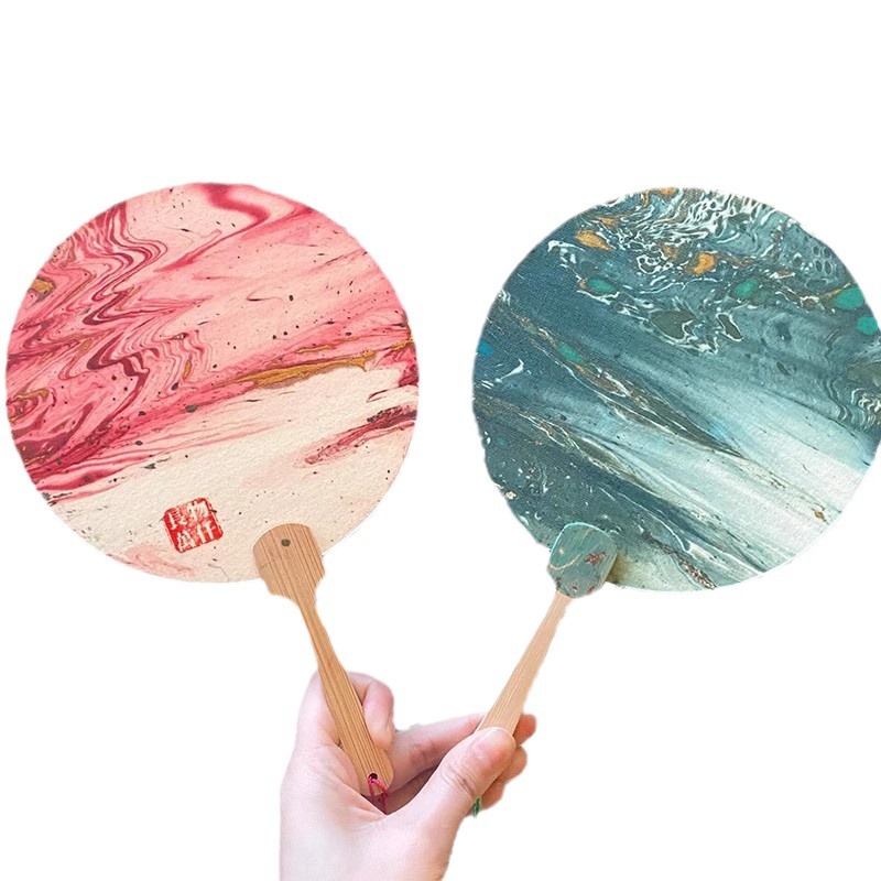 中秋节漆扇颜料diy材料大漆团扇国风亲子暖场团建女神手工活动