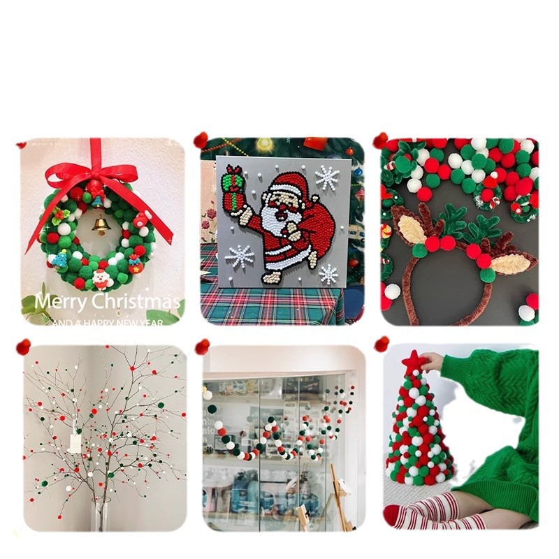 圣诞节装饰配件高弹毛球