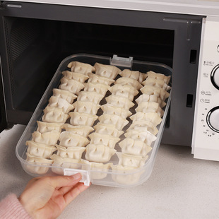 升级款 加厚大容量冰箱计时饺子盒密封保鲜多层冷冻盒食品级收纳盒