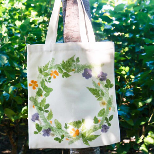 植物敲拓染帆布包材料套