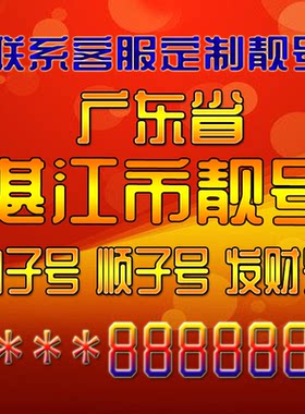 广东湛江吉祥靓号好号手机号定制靓号手机号码手机卡发财号情侣号