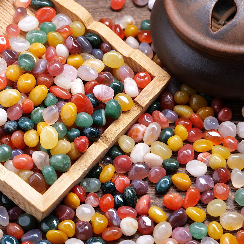 天然雨花石原石鹅卵石花盆多肉铺面鱼缸造景石头七彩石乌龟缸装饰