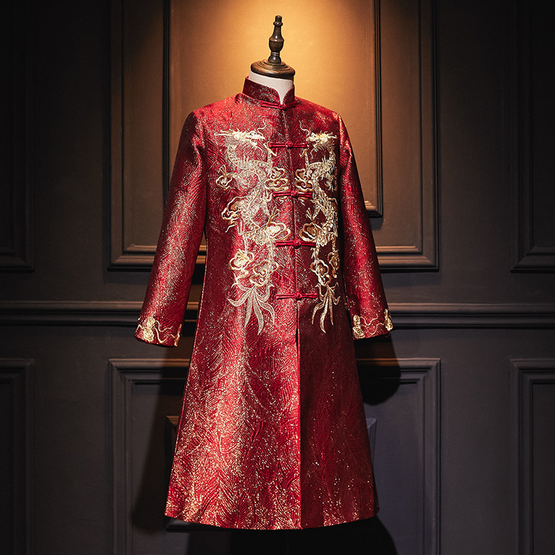 秀禾服男士2021新款中式婚礼大码唐装新郎结婚接亲敬酒服秀禾冬季