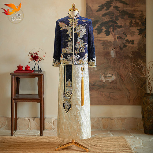 秀禾服男士新郎装2025新款中式结婚敬酒服汉服接亲服男款婚服唐装