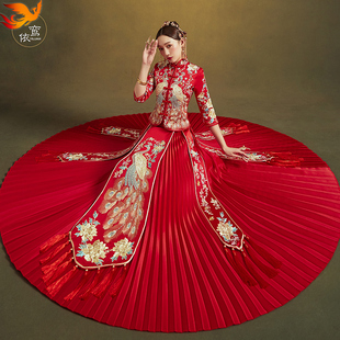 秀禾服新娘2025冬季新款结婚中式嫁衣出阁龙凤褂中国风敬酒服喜服