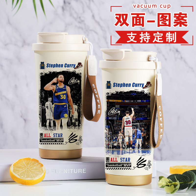 篮球明星库里周边保温杯球迷纪念品海报杯子创意实用送生日礼物男
