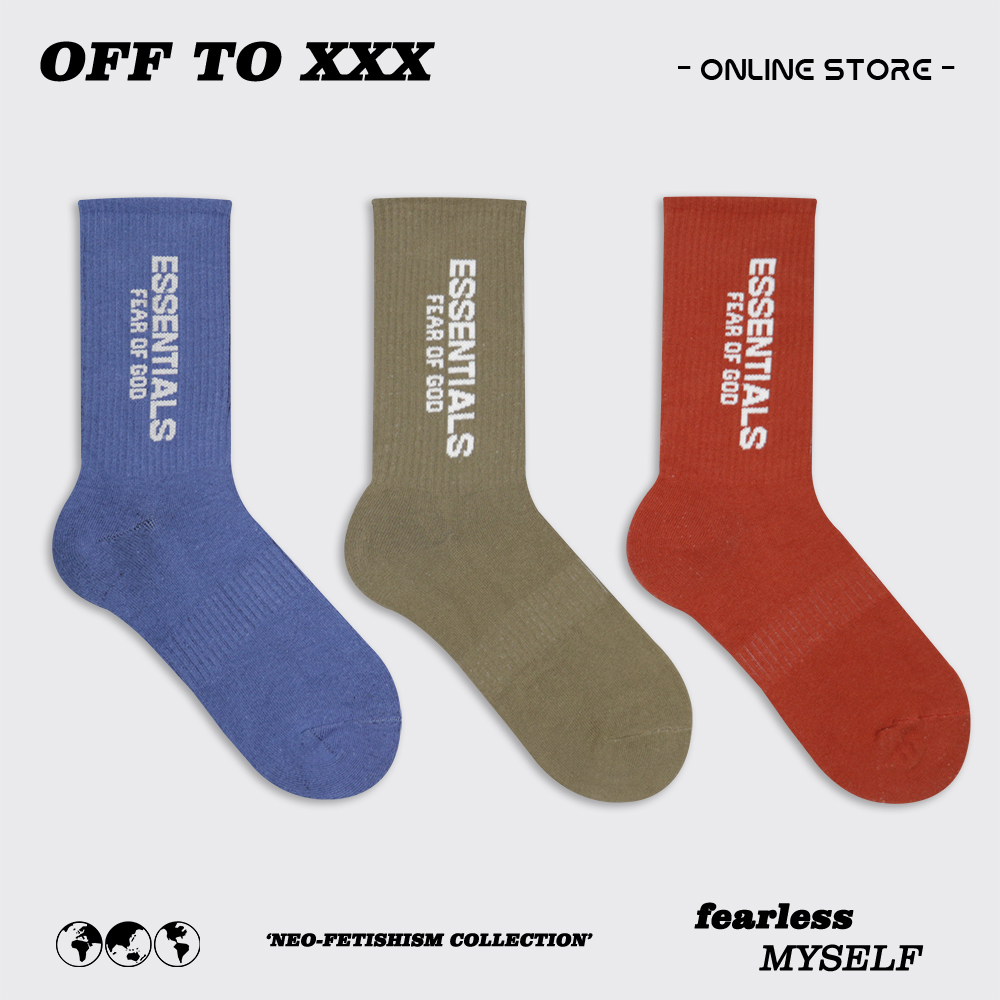 潮牌FOG复线ESS字母HOLIDAY系列长袜高街潮流运动中筒袜纯棉男女