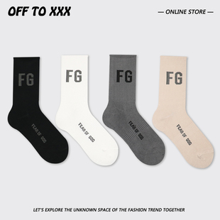 主线 GOD 潮牌长袜FG富贵欧美街头字母运动袜FOG袜子男女 FEAR