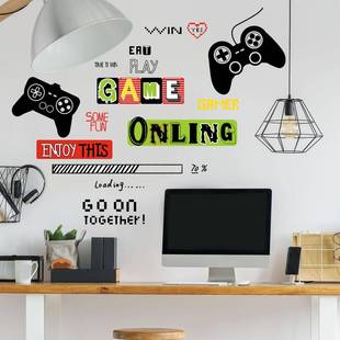 MS6190-ZY Creative English Game Handle Wall Sticker Bedroom
