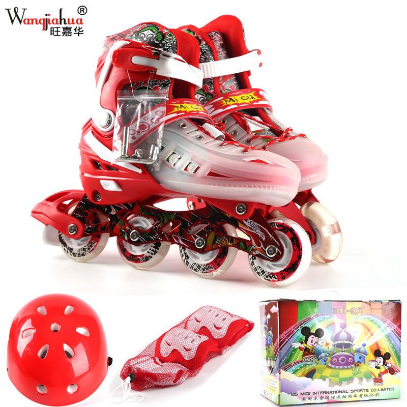 Four-wheel full-flash children's adult roller skates set