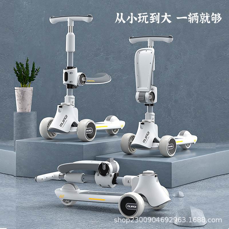 New scooter children's three-in-one scooter can sit and