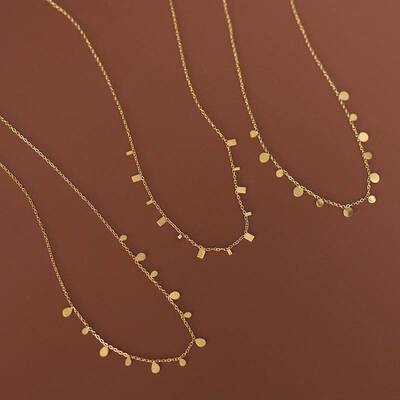 Super-beautiful spotted clavicle chain geometric Round