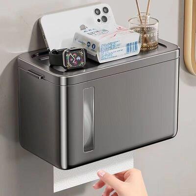 Bathroom Tissue Box Punch-Free Suction Cup Wall-Mounted