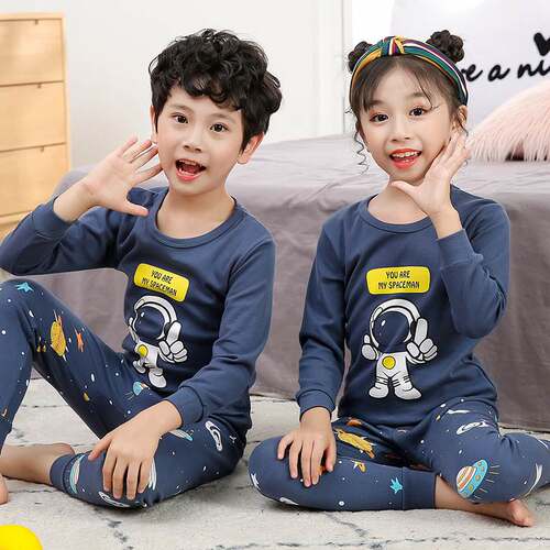 Autumn and Winter children's underwear suit cotton men's