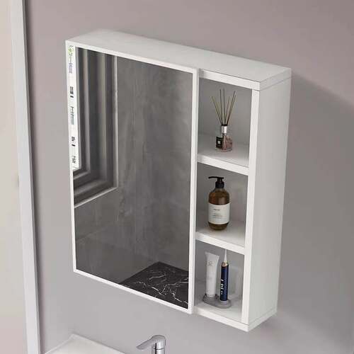 Space aluminum wall-mounted bathroom mirror cabinet