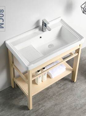 Space aluminum stand floor bathroom cabinet Nordic