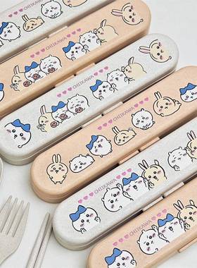 chiikawa tableware cute giika wow chopsticks spoon fork