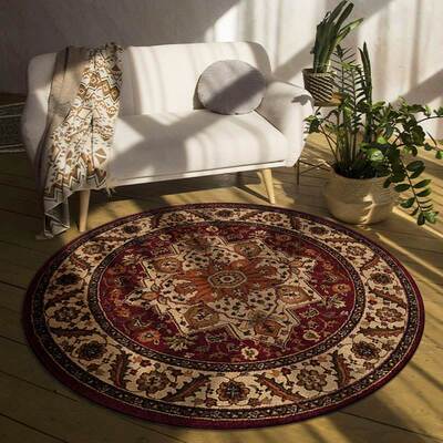 Retro Ethnic Bohemian Mandala Round Persian Carpet Homestay