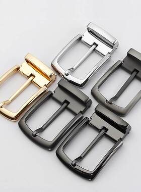 Guan Pin 4.0CM Men's Leather Head Pin Buckle Belt Waist
