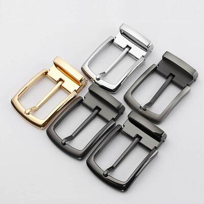 Guan Pin 4.0CM Men's Leather Head Pin Buckle Belt Waist
