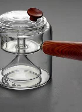 Tea-making glass teapot side steaming teapot double leak