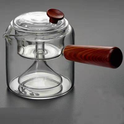 Tea-making glass teapot side steaming teapot double leak