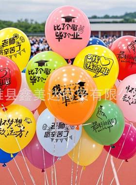 We graduated. Printing balloons decorate graduation season