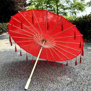 # Big Red Pure Red Dance Umbrella Tassel Wedding Decoration