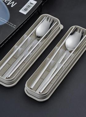 Wheat Box 304 Stainless Steel Spoon Fork Portable Student
