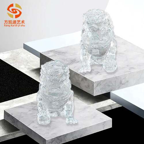 Chinese-style floor transparent resin lion decoration hotel