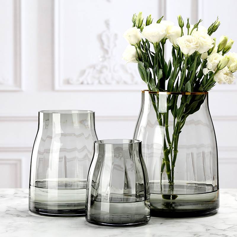 Nordic Simple Primary Color Glass Vase Transparent Flower