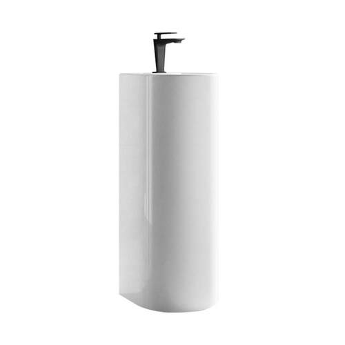 Ceramic Column Basin Balcony Wash Basin Table One-piece