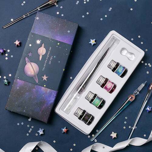 Starball Glass Pen Color Gift Box suit Sign Pen Business