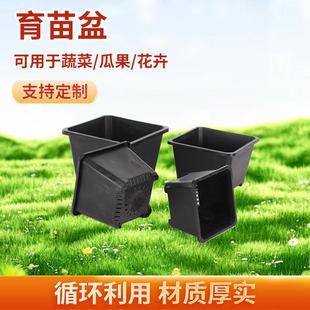 Black Square pot succulent flower pot plastic thickened