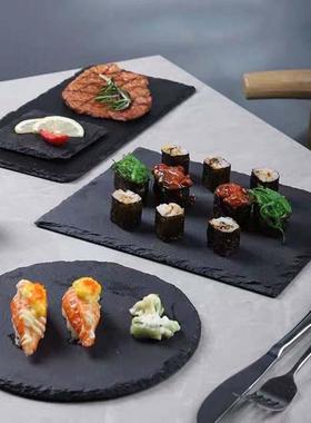 Black Rock Plate Japanese Slate Plate Steak Western Plate