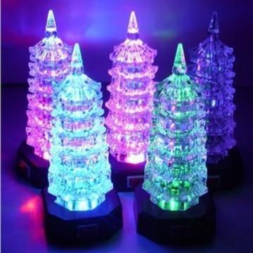 Acrylc Pagoda Colorful Flash Nght Lght Flash LED Toy