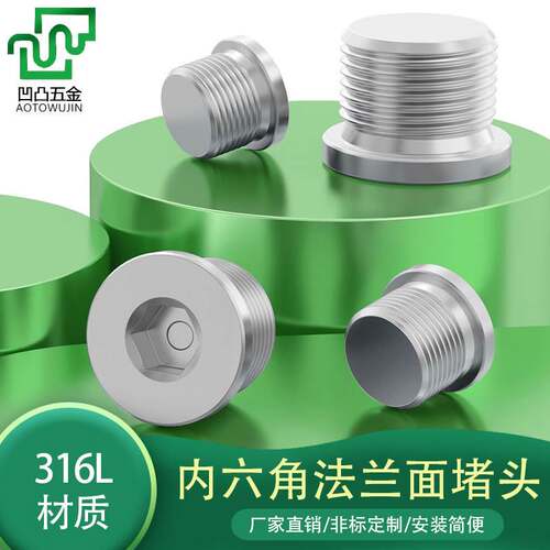 Factory 316l stainless steel hexagon socket plug with edge